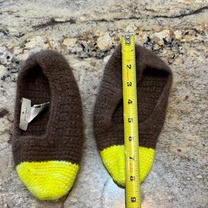 kate spade Brown Knit Ladies Slip-On Socks with Yellow Toe